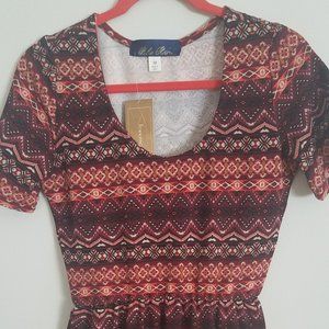 Blue Rain Knit Tank Dress Sinched Waist Size M